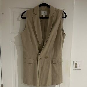 Halston Heritage Beige Sleeveless Vest
